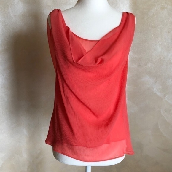Alice and Olivia Orange Chiffon top